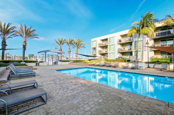 The swimming pool at the resort on longboat key